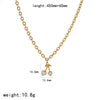 Stainless Steel Fruit Pendant Necklace With Cartoon Characters Design For Women Electroplated O Word Chain