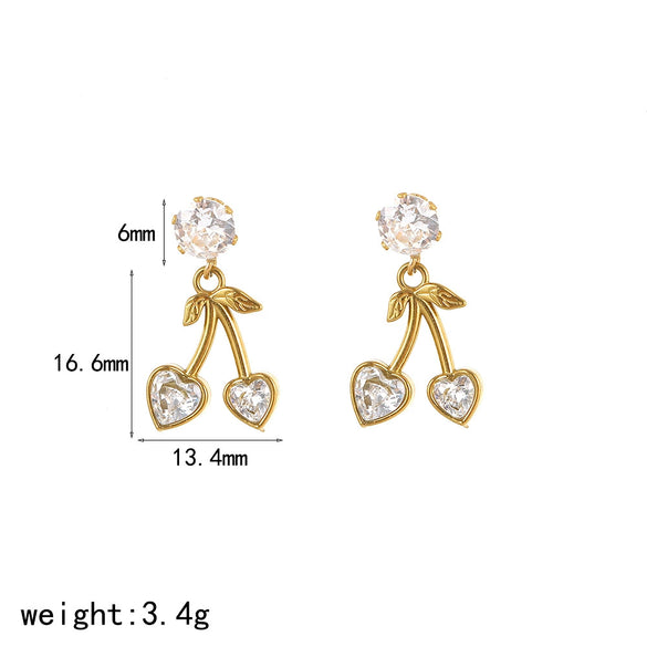 Stainless Steel Fruit Pendant Necklace With Cartoon Characters Design For Women Electroplated O Word Chain