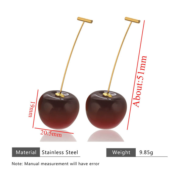 Stainless Steel Fruit Shape Electroplated Women's Earrings