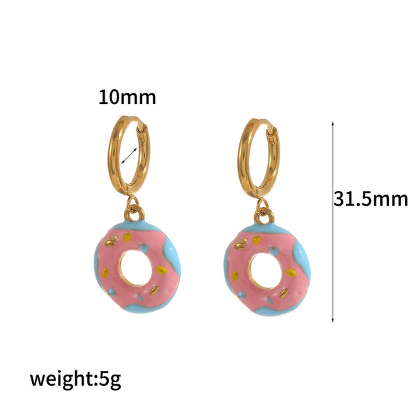 Stainless Steel Fruit Shaped Electroplated Earrings For Women