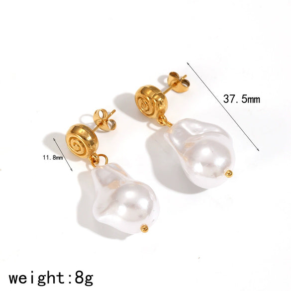 Stainless Steel Fruit Shaped Electroplated Earrings For Women