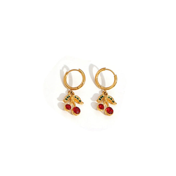 Stainless Steel Fruit Shaped Electroplated Earrings For Women