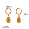 Stainless Steel Fruit Shaped Electroplated Earrings For Women