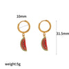 Stainless Steel Fruit Shaped Electroplated Earrings For Women