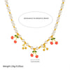 Stainless Steel Fruit Shaped Electroplated Pendant Beaded Necklace For Women