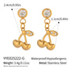 Stainless Steel Fruit Shaped Little Fresh Electroplated Earrings For Youth Women