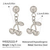 Stainless Steel Fruit Shaped Little Fresh Electroplated Earrings For Youth Women