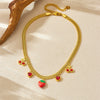 Stainless Steel Fruit Shaped Pendant Necklace With Snake Bone Chain And Electroplating Design