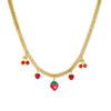 Stainless Steel Fruit Shaped Pendant Necklace With Snake Bone Chain And Electroplating Design