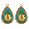 Stainless Steel Fruit Style Avocado And Fish Pattern Pendant Jewelry With 18K Electroplating