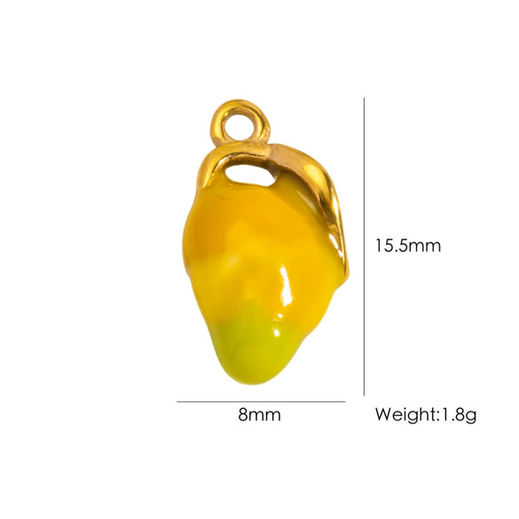 Stainless Steel Fruit Style Oil Dripping Jewelry Accessories Necklace Pendant