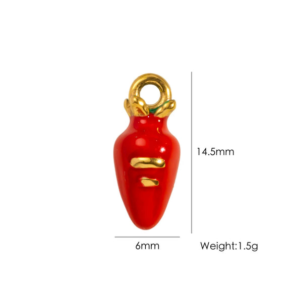 Stainless Steel Fruit Style Oil Dripping Jewelry Accessories Necklace Pendant