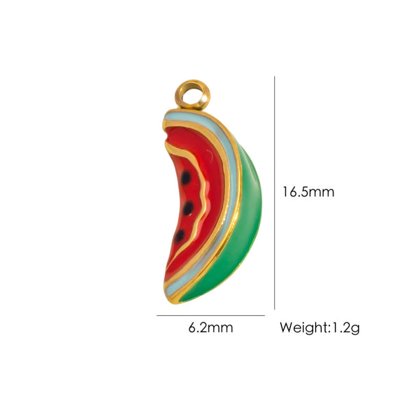 Stainless Steel Fruit Style Oil Dripping Jewelry Accessories Necklace Pendant