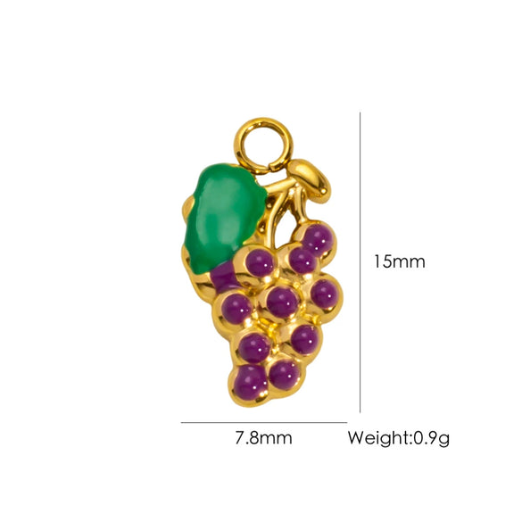 Stainless Steel Fruit Style Oil Dripping Jewelry Accessories Necklace Pendant