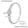 316L Stainless Steel Full Diamond Zircon Snap Bracelet Plated 18K True Gold Geometric Style Jewelry