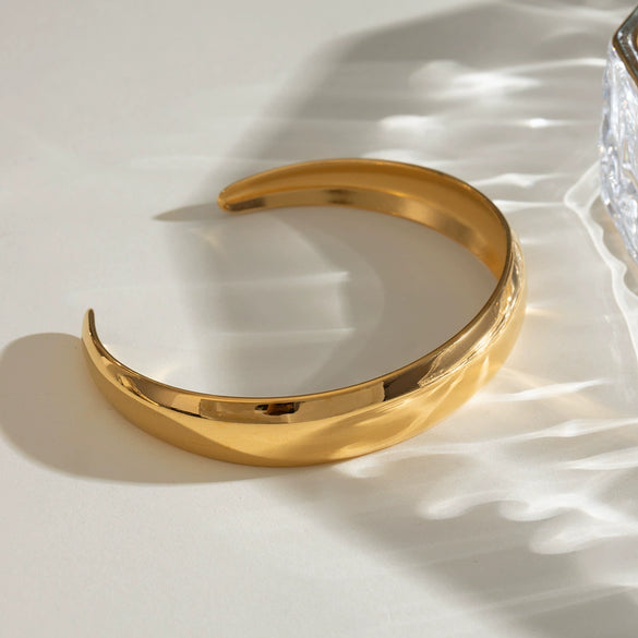 Stainless Steel Gap Open Bracelet Geometric Ins Style Electroplated Jewelry