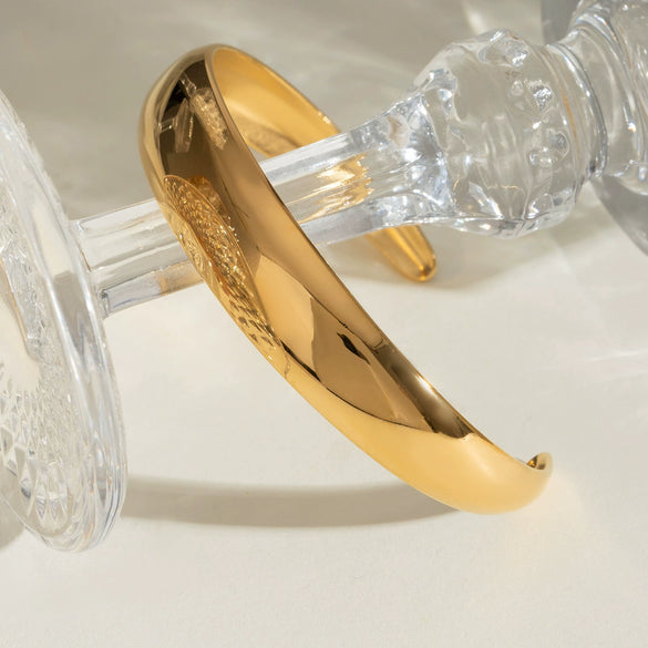 Stainless Steel Gap Open Bracelet Geometric Ins Style Electroplated Jewelry