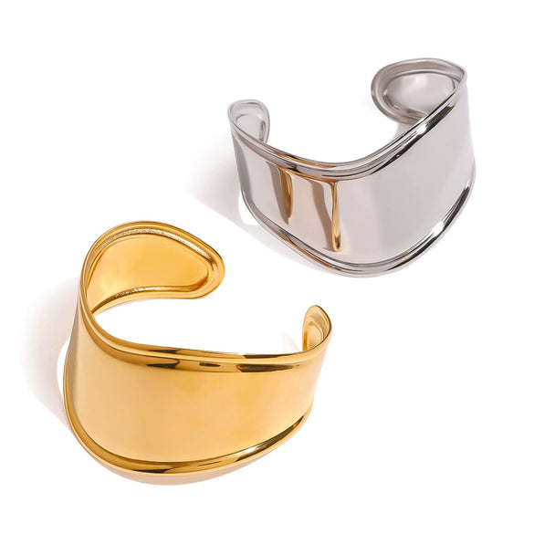 Stainless Steel Gap Open Bracelet Ins Style Geometric Electroplated Jewelry