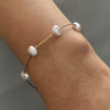 Stainless Steel Geometric Acrylic Pearl Bracelet Retro Electroplated
