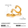 Stainless Steel Geometric Adjustable Opening Ring Electroplating Design