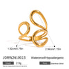 Stainless Steel Geometric Adjustable Opening Ring Electroplating Design