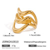 Stainless Steel Geometric Adjustable Opening Ring Electroplating Design