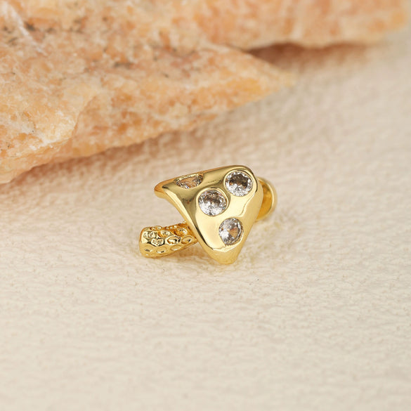 Stainless Steel Geometric And Floral Mushroom Cartilage Piercing Helix Earrings For Women Electroplated Screw Ball Stud