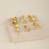 Stainless Steel Geometric And Floral Mushroom Cartilage Piercing Helix Earrings For Women Electroplated Screw Ball Stud