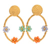 Stainless Steel Geometric And Flower Earrings Electroplated Minimalist Women's Jewelry