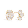 Stainless Steel Geometric And Flower Retro Earrings With Electroplating