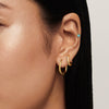 Stainless Steel Geometric And Heart Pattern Earrings With Electroplating Treatment