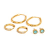Stainless Steel Geometric And Heart Pattern Earrings With Electroplating Treatment