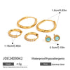 Stainless Steel Geometric And Heart Pattern Earrings With Electroplating Treatment