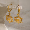 Stainless Steel Geometric And Heart Shape Electroplated Women's Star Earrings