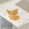 Stainless Steel Geometric Angel Wings Ring Electroplated Jewelry For Women