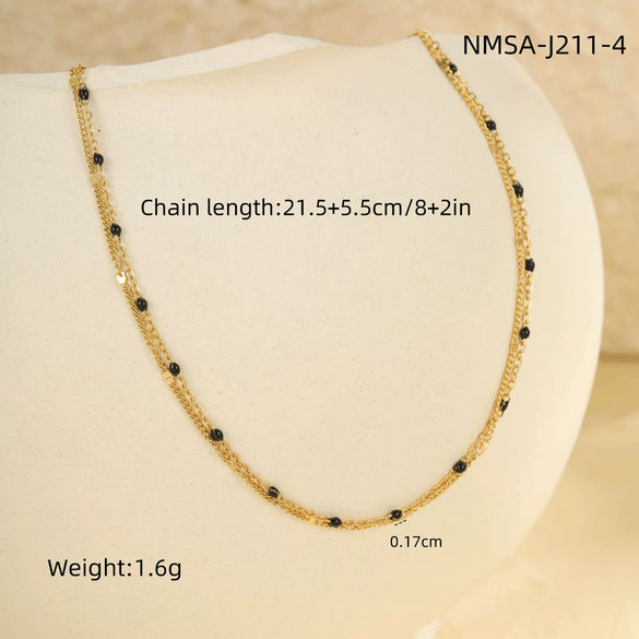 Stainless Steel Geometric Anklet Unisex Summer Dopamine Style Oil Drops Design