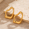 Stainless Steel Geometric Asymmetrical Electroplated Hiphop Women's Earrings