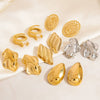 Stainless Steel Geometric Asymmetrical Retro Highend Colorpreserving Electroplated Women's Earrings