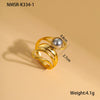 Stainless Steel Geometric Ball Design Open Ring Electroplated Hand Jewelry For Women Light Luxury Style