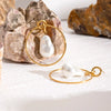 Stainless Steel Geometric Baroque Pearl Earrings Electroplated For Women