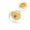 Stainless Steel Geometric Baroque Ring With Diamonds And Hollow Weaving