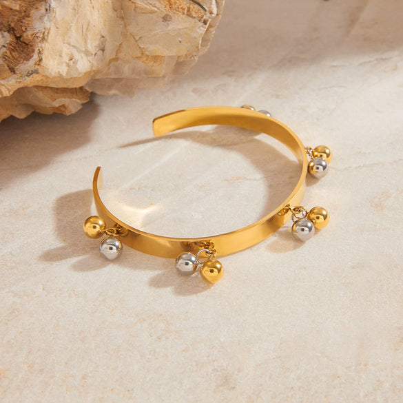 Stainless Steel Geometric Beaded Bracelet Electroplated Women's Light Luxury Jewelry