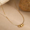Stainless Steel Geometric Beaded Necklace Plated With 18K Gold For Women