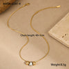 Stainless Steel Geometric Beaded Necklace Plated With 18K Gold For Women
