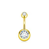 Stainless Steel Geometric Belly Button Ring For Unisex With Electroplating For Body Piercing