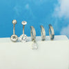 Stainless Steel Geometric Belly Button Ring For Unisex With Electroplating For Body Piercing