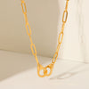 Stainless Steel Geometric Blade Chain Hiphop Necklace For Women With Electroplating