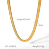 Stainless Steel Geometric Blade Snake Chain Necklace Inlaid With Zircon For Women