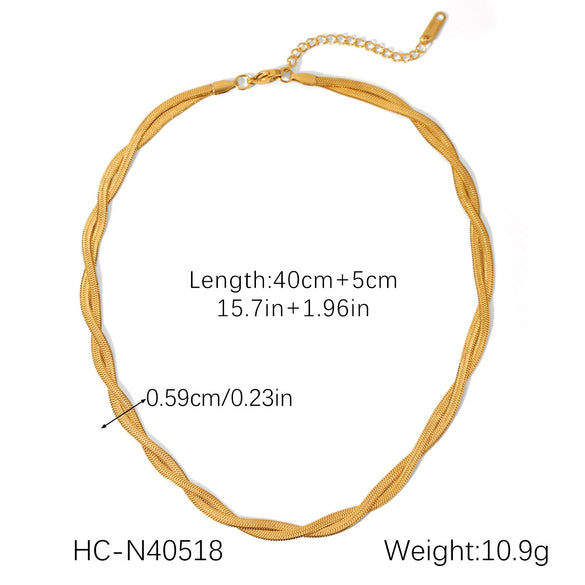 Stainless Steel Geometric Blade Snake Chain Necklace Inlaid With Zircon For Women
