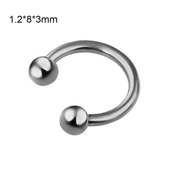 Stainless Steel Geometric Body Piercing Jewelry Electroplating Unisex Nose Ring Eyebrow Nail Lip Tongue Navel Ring